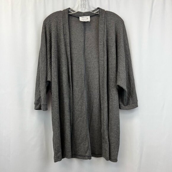 Sadie & Sage Womens Cardigan Sweater Gray 3/4 Sleeve Open Front Neckline Small - Picture 1 of 10
